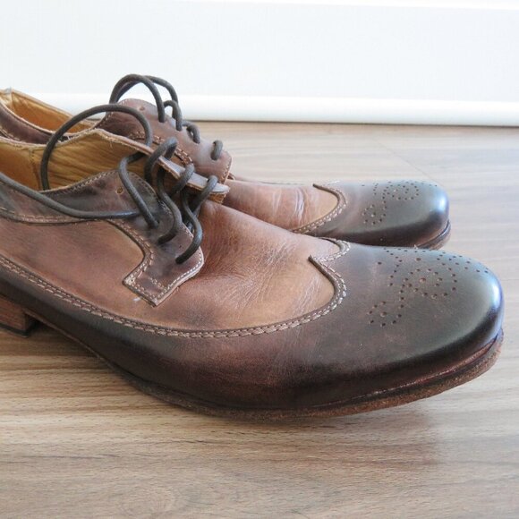 BED STU Bench Made Cobbler Series Wingtip Derby Brogue Shoes Brown Leather 10 - Picture 11 of 15